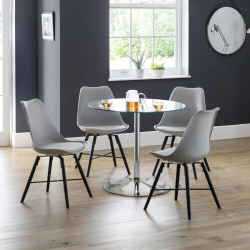 Kudos Chrome & Glass Pedestal Table 2