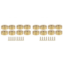 16 Pack Brass Cutting Board Feet with Non Slip Pads,Rubber Feet for Cutting Board,1 Inch Rubber Feet Solid Brass