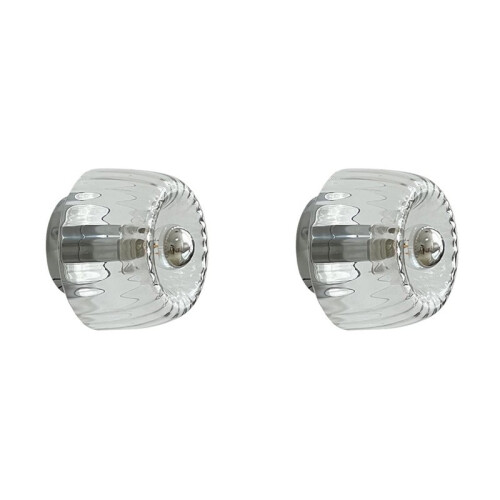 2X Modern Glass Wall Sconce Light Fixture, E14 Bulb Compatible Decorative Lamp,A