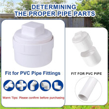 2pcs 6 Inch PVC Sewer Cleanout Adapter with Cap, DWV Flush System for Outdoor, Garden, Enhanced Drainage Piping Fitting