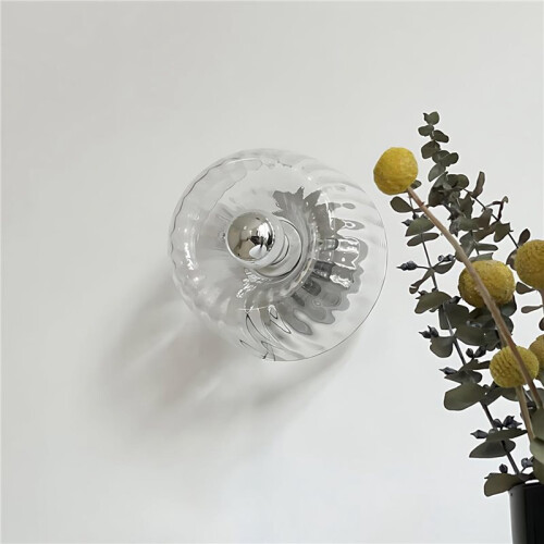 2X Modern Glass Wall Sconce Light Fixture, E14 Bulb Compatible Decorative Lamp,A 2