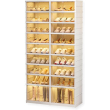 Étagère à Chaussures Pliante 9 Niveaux Organisateur Armoire pour 36 Paires Blanc — meuble rangement chaussures