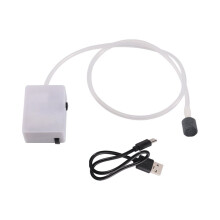 Rechargeable Small Aquarium Air Pump Oxygen Pump for Fish Tank Portable Bubbler Aerator for Household Oxygenator White