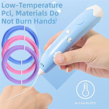Slimme DIY 3D-Printpen - Veilige Teken- en Schetspen met Lage Temperatuur, een Creatief en Educatief Cadeau voor Kinderen, Blauw