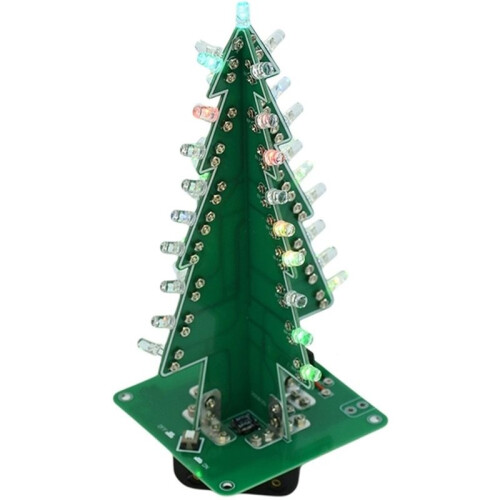 DIY 3D Christmas Tree Assemble Kit Electronic Science Practice Set LED Flashing Christmas Tree DIY Kit  5V