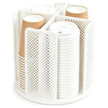 Smooth 360 Rotate Carousel,Fits 3oz-22oz Disposable Paper Cup Holde, Desktop Storage Organizer for Coffee Station,1PC