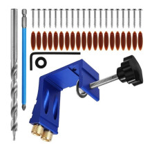 Pocket Hole Jig Kit Angled Drill Guide Woodworking Oblique Hole Locator for Cabinet Furniture Carpentry DIY Tool