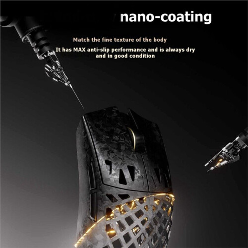 Mouse Composite Carbon Fibre Wireless  Hollow-Out Gaming Mouse PAW 3955MASTER 48g  Silver 2