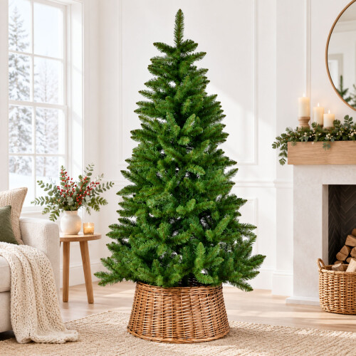 1.8m Green Artificial Christmas Tree 6ft with Metal Stand & 529 Branch Tips 1