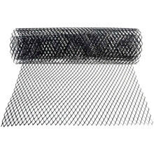 2pcs 100X33CM Car Grill Mesh Sheet, Black Painted Aluminum Alloy Grille Mesh Roll, 4 X 8 mm Rhombic-Shape Grids