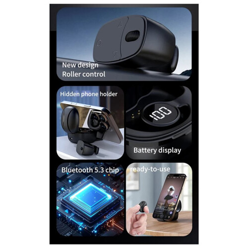 2X JX-12 Roller Fingertip  Remote Control Wireless  Mobile Selfie Mice Video Automatic Page Turner Browsing