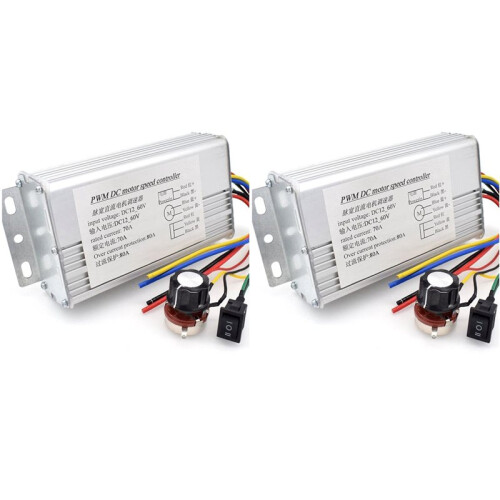 2X DC12V-60V 70A 4000W  Motor PWM Speed Control Brush Controller Current Voltage Regulator