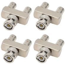 4X Conector de Cobre Puro BNC de Tres Vías un Macho A Dos Hembras Tipo y BNC Macho A Hembra BNC-JKK Adaptador de RF