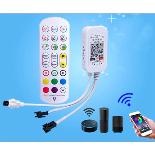 6X WS2812B Controller  per Striscia LED Indirizzabile 5050 RGB LED Tape 24Key Remote Controller  Music 2
