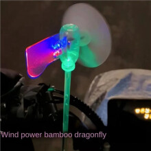 2X Windmill LED Light Safe-Riding Plastic Small Windmill Wind Power Generation Car Decorations