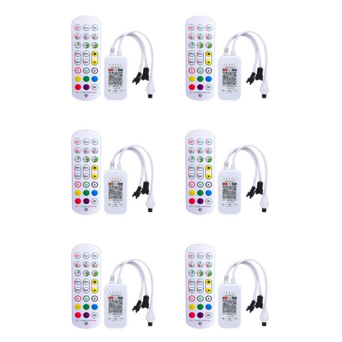 6X WS2812B Controller  per Striscia LED Indirizzabile 5050 RGB LED Tape 24Key Remote Controller  Music