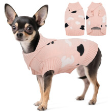 Pullover-Overall für Hunde, Strick, weich, warm, Rosa, S