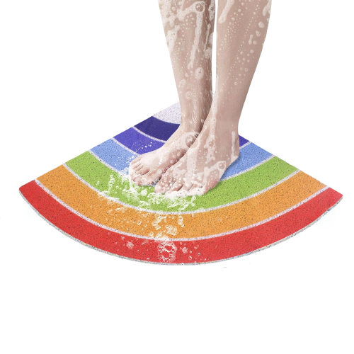 Rutschfeste antibakterielle Duschmatte Bunt Regenbogenfarben 60 x 60 cm