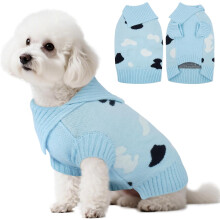 Pullover-Overall für Hunde, warm, elastisch, Winter, blau, Gr. M — hundebekleidung winter, strickpullover für hunde