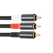 4X Cinch-Y-Adapterkabel Subwoofer-Y-Kabel 1 X Cinch auf 2 X RAC-Audiokabel 1 Cinch auf 2 Cinch-Leistungsverstärker-Audiokabel, 2 Meter