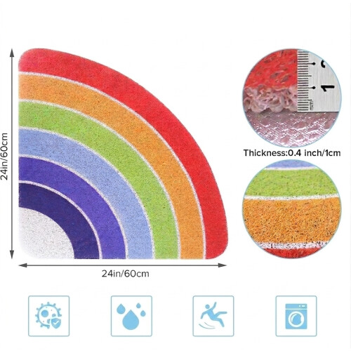 Rutschfeste antibakterielle Duschmatte Bunt Regenbogenfarben 60 x 60 cm 1