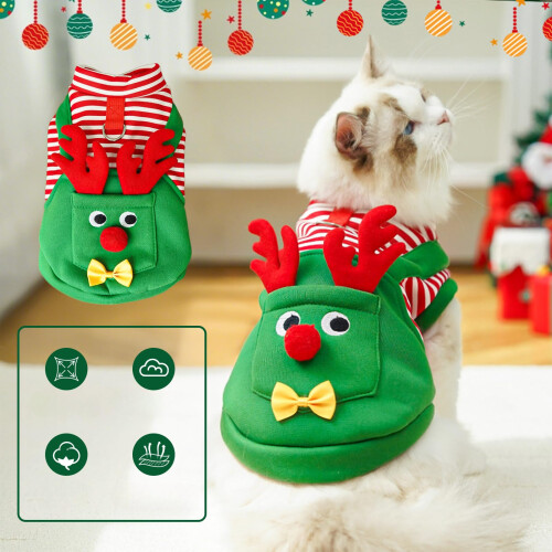 Weihnachtspullover für Hunde, warm, grün, Größe S 1
