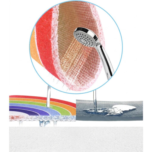 Rutschfeste antibakterielle Duschmatte Bunt Regenbogenfarben 60 x 60 cm 2