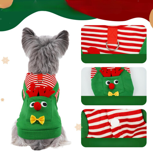 Weihnachtspullover für Hunde, warm, grün, Größe S 2