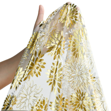 Caminho de Mesa de Chiffon Dahlia Decorativo Elegante 70x300 cm Dourado — camino mesa boda, mantel gasa decorativo