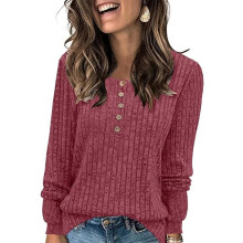 Jersey de punto para mujer, túnica suelta, cómodo, elegante, rojo, XXL