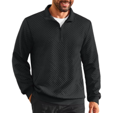 Jersey de Hombre Cuello Alto Tejido Gofrado Manga Larga Cremallera Elegante Negro L — suéter cremallera hombre