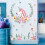 Sticker Mural Licorne Fleurs Décoratif Rose 110 x 110 cm 1