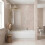 Luxura Square Framed Bath Shower Screen 800mm - Brushed Brass 6mm 2