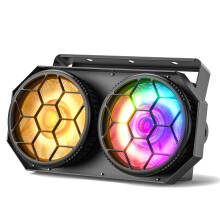 Yiflamefly Projecteur COB LED 260W, 2 Yeux RGB, Contrôle DMX512, Éclairage de Scène pour DJ et Mariage