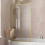 Luxura Square Framed Bath Shower Screen 800mm - Brushed Brass 6mm 1
