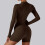(Coffee Brown, XL) Onepiece Activewear Compression With Toning Features For Home Exercise And Dance 1
