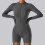 (Volcano Gray, L) Compression Activewear Onepiece With Toning Features For Home Dance And Exercise 1