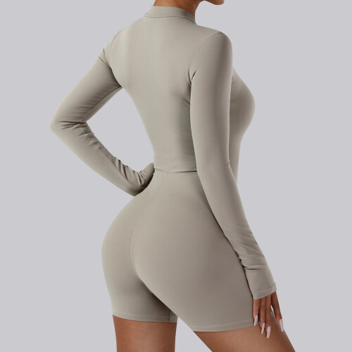 (Linen, L) Onepiece Activewear Compression With Toning Features For Home Exercise And Dance