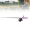 Mini Angelrute Stiftform Lila mit Rolle 16