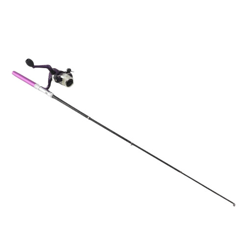 Mini Angelrute Stiftform Lila mit Rolle 2