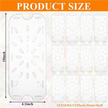 24 PCS Plastic Drain Shelf for 1/3 Size Food Pan Clear Plastic Grate Acrylic Food Drain Trays Plastic Drain Pan