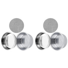 2 Set 51mm Pressurized Espresso Filter Basket (Single & Double Cup) & Puck Screen - for Espresso Machines