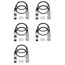 10 Pack D Type XLR Cable , Pass Through Connector, D XLR Female to Male for Premium Stage Box, Patch Panel,Panel Mount