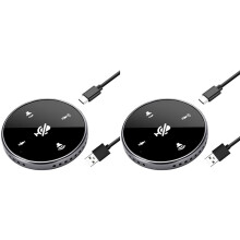2X Microphone de Conférence USB avec Haut-Parleur, Microphone Omnidirectionnel pour Ordinateur Portable, pour Réunions , Appels VoIP.