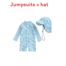 (Slate Gray,110cm)Maillot de bain enfant fille manches longues avec chapeau pour baignade et activités eau