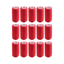 15 Vendas Elásticas Rojas para Protección Deportiva - Cinta Autoadhesiva para Tobillo, Rodilla y Brazo