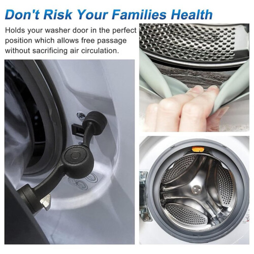 Front Load Washer Door Prop to Prevent Odors, Mold with Magnetic Stability & Adjustable Angle 4pcs 1