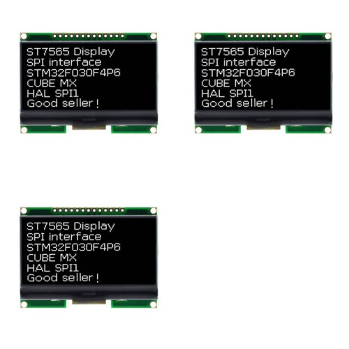3X LCD12864-06D 128x64 DOTS COG LCD Module ST7565 Driver with Chinese Font SPI Interface Black