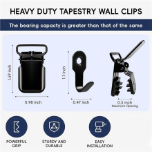 16 Pack Heavy Duty Hangers Clamps, Anti-Slip Quilt Hangers for Wall Hangings, Rugs, Carpets, Blankets Display