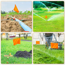 50er-Pack Markierungsflaggen, Orangefarbene Hofflaggen 15 X 4 X 5 Zoll, Markierungsflaggen, Rasenmarkierungsflaggen, Bewässerungsflaggen,